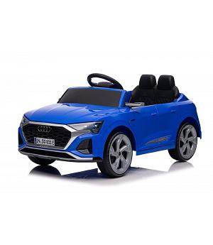 Coche eléctrico 12v, 1 plaza, Audi SQ8, RC, asiento cuero, ruedas goma, azul  INDA479-LEG